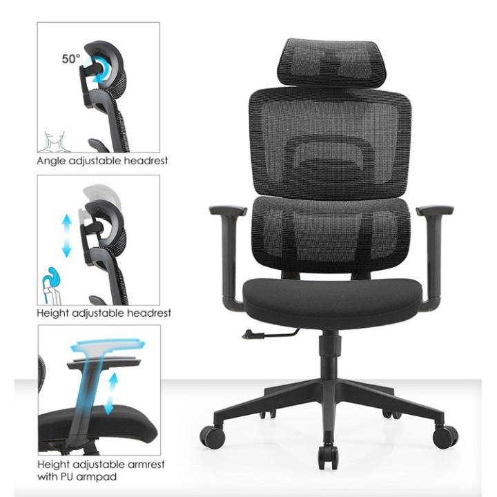 High Back Chair Model Garry H Ergonomic mesh office chair 